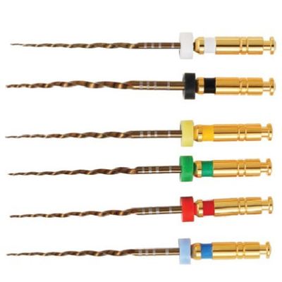 Dental Root Canal Rotary Files Reamer Instruments Size 15-60 F Gold Both Taper 4 Taper 6
